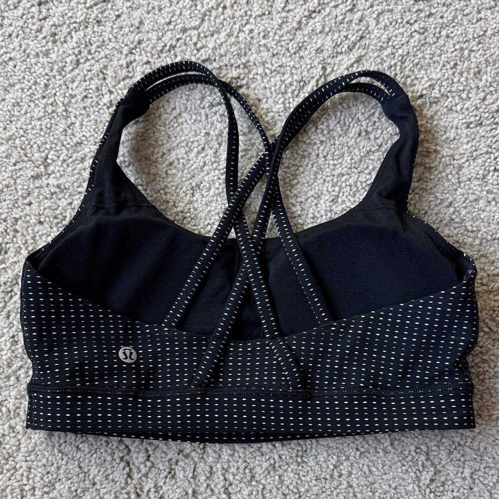 Lululemon Energy Bra in Black and White Women’s Size 6 - Picture 2 of 7